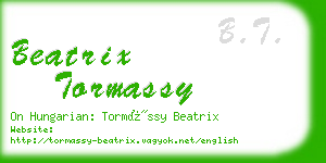 beatrix tormassy business card